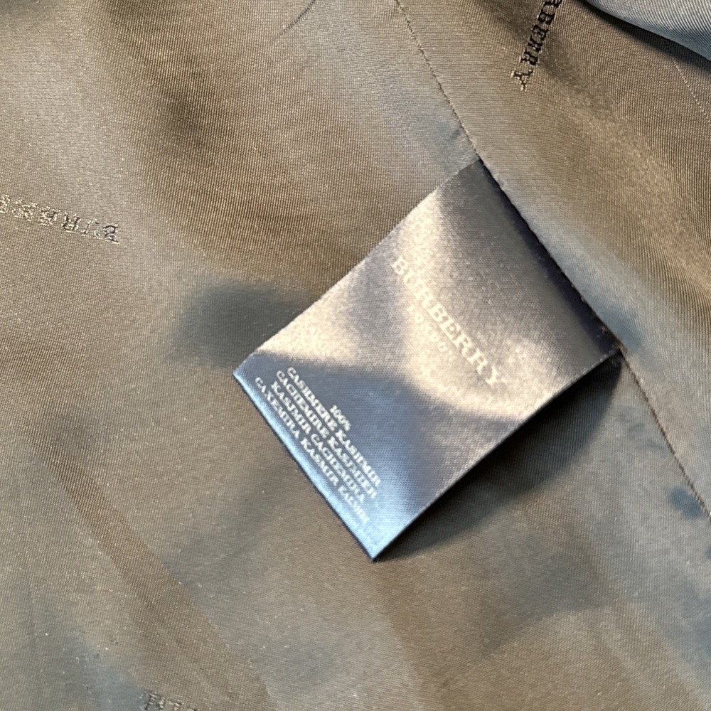 Burberry London Asymmetrical Wool Maxi Trench Coat 100% Cashmere Sz US 12 Flaws - Picture 13 of 16